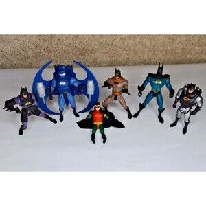 Vintage 90s Batman Action Figure Lot of 5 & 1 Robin DC Comics Kenner Super Hero